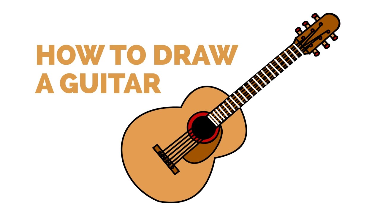 1280x720 How To Draw An Acoustic Guitar In A Few Easy Steps Drawing