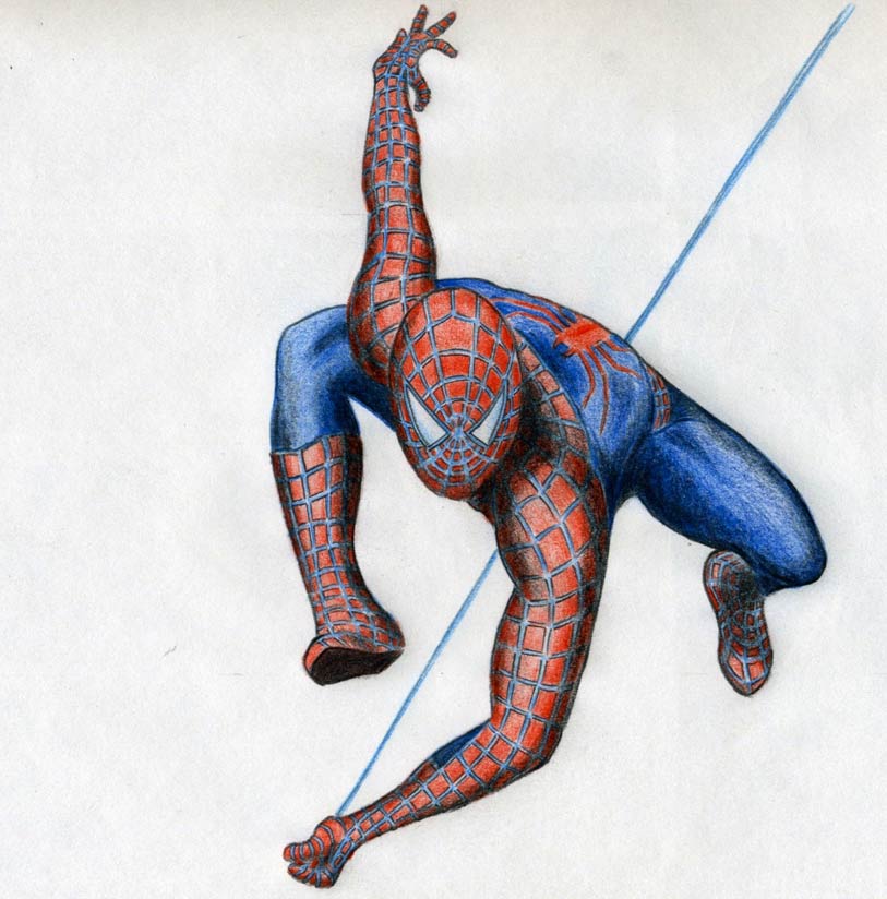 813x824 Draw Spiderman In Action