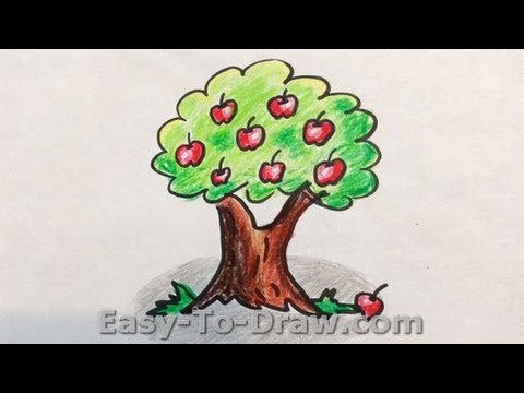 480x360 How To Draw A Cartoon Apple Tree