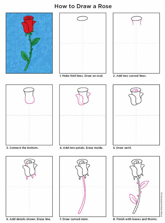 660x890 Draw An Easy Rose