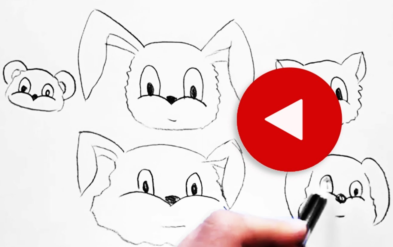 1308x824 Easy Pencil Drawings Of Cute Animal For Kids