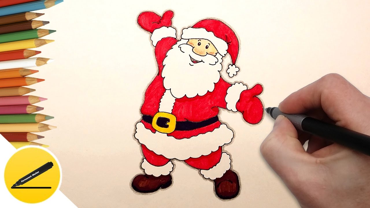 1280x720 How To Draw Santa Claus Step By Step Easy