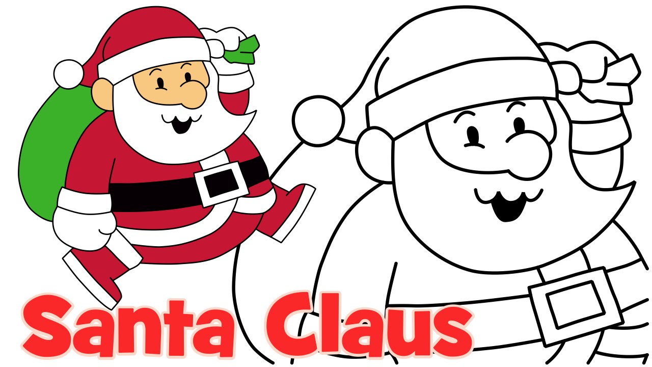 1280x720 How To Draw Cute Christmas Santa Claus Step By Step Easy Drawing