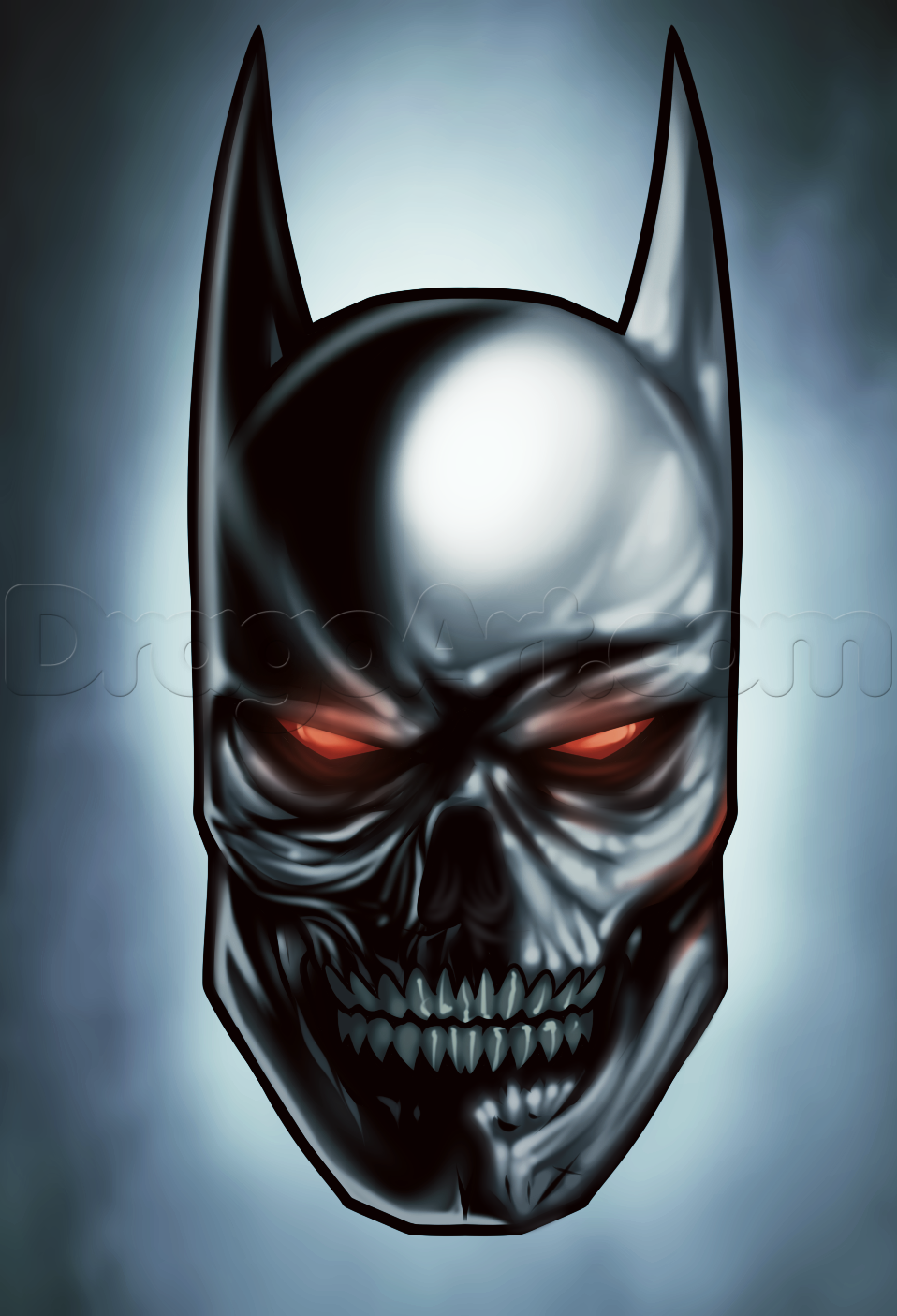 958x1405 How To Draw A Batman Skull, Step By Step, Dc Comics, Comics, Free