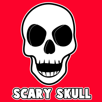 400x400 How To Draw A Creepie Cartoon Skull For Halloween With Easy Steps