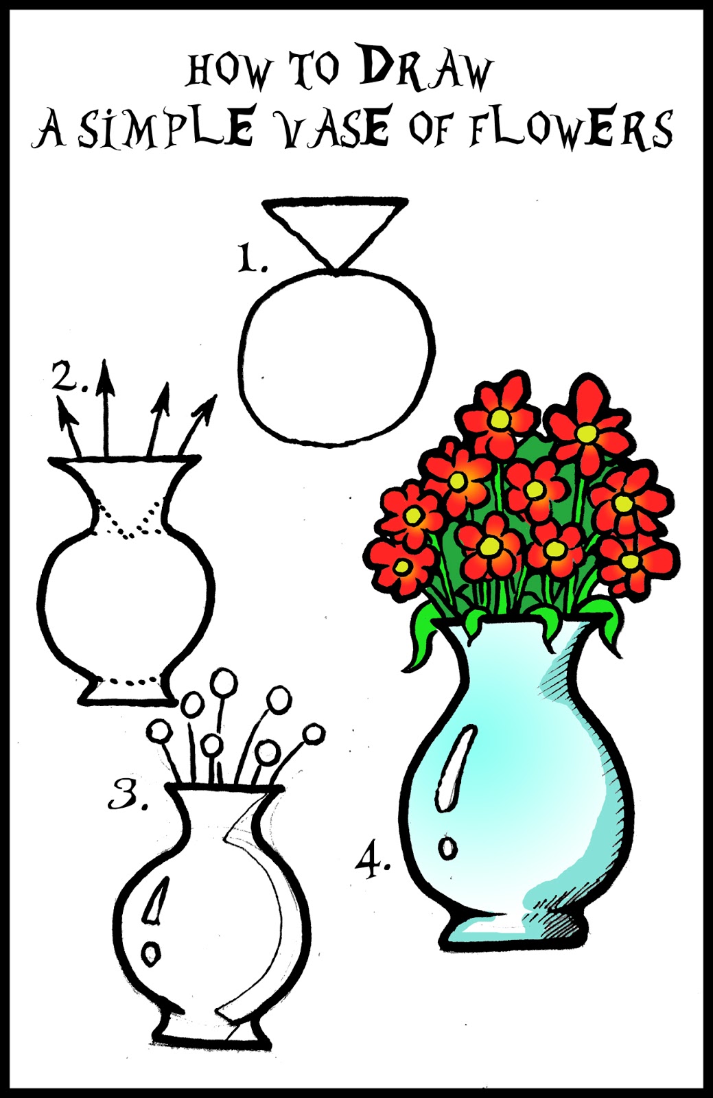 1039x1600 How To Draw A Vase Of Flowers Step By Step Daryl Hobson Artwork