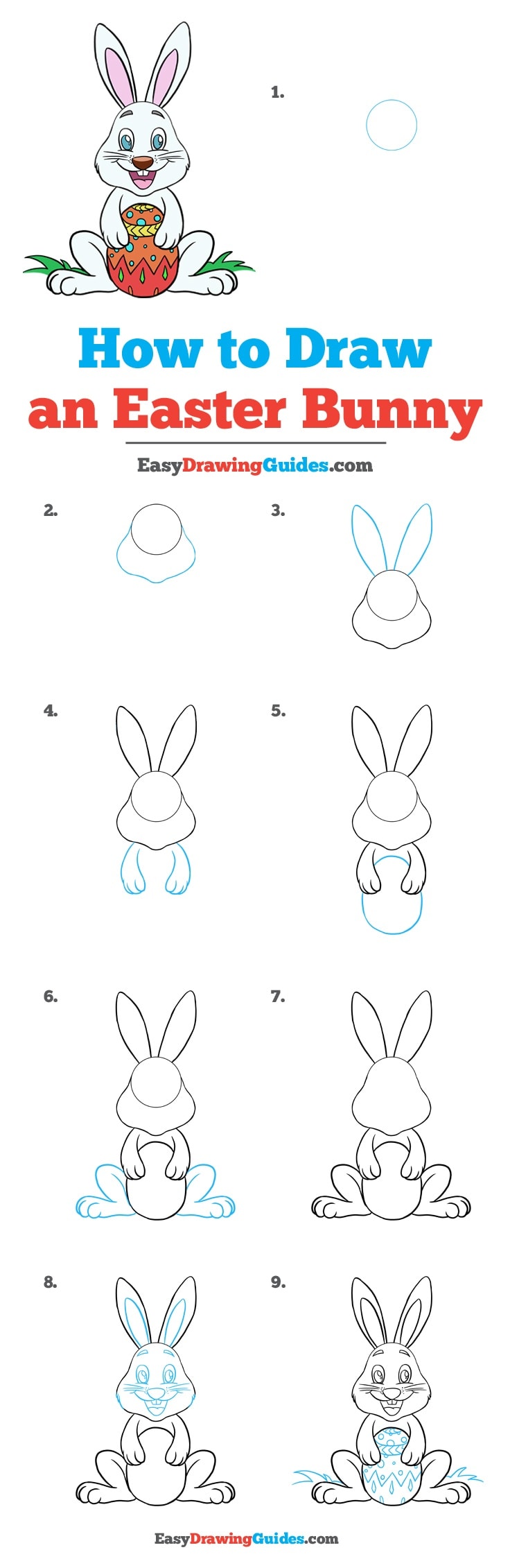 736x2261 How To Draw An Easter Bunny