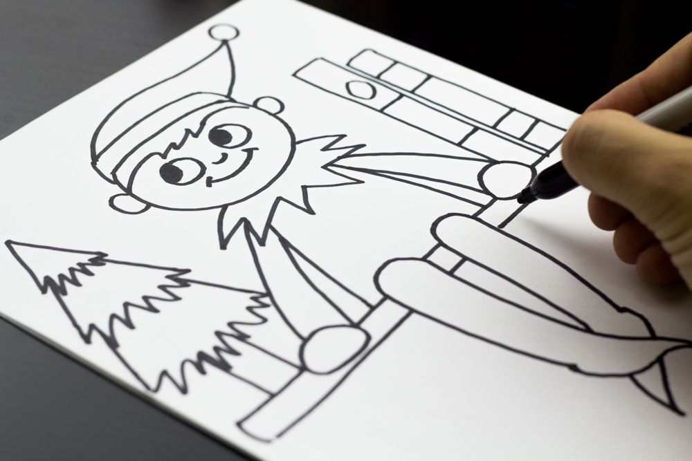 1000x667 How To Draw An Elf On The Shelf