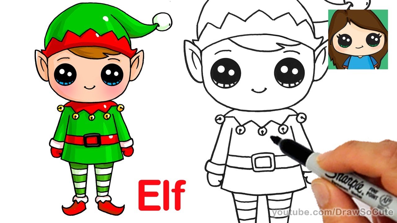 1280x720 How To Draw A Christmas Elf Easy And Cute