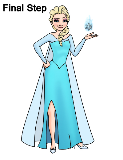 400x518 How To Draw Elsa (Full Body) From Frozen