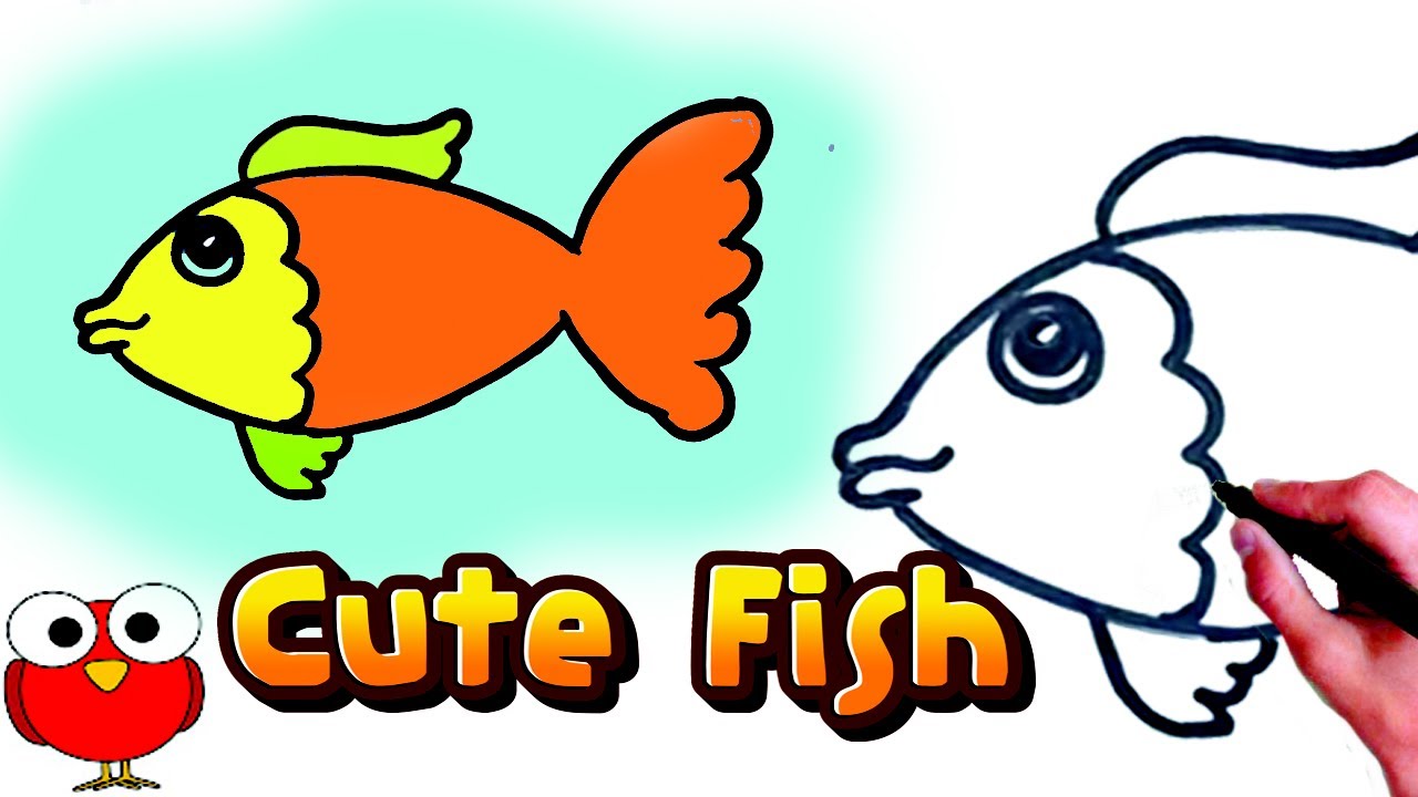 1280x720 How Draw Cute Fish Step By Step For Kids Easy Turtorialhow