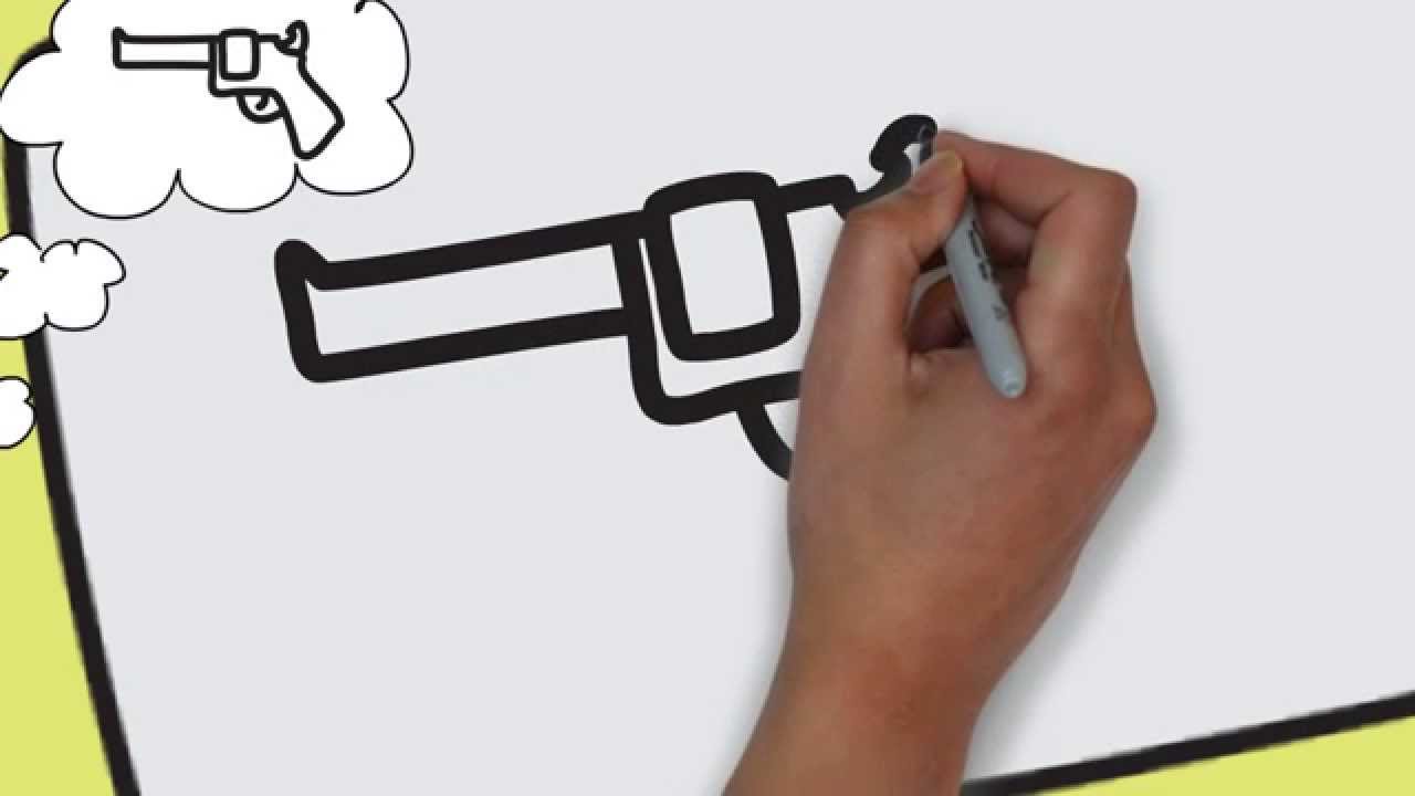 1280x720 How To Draw A Gun Easy Amp Simple
