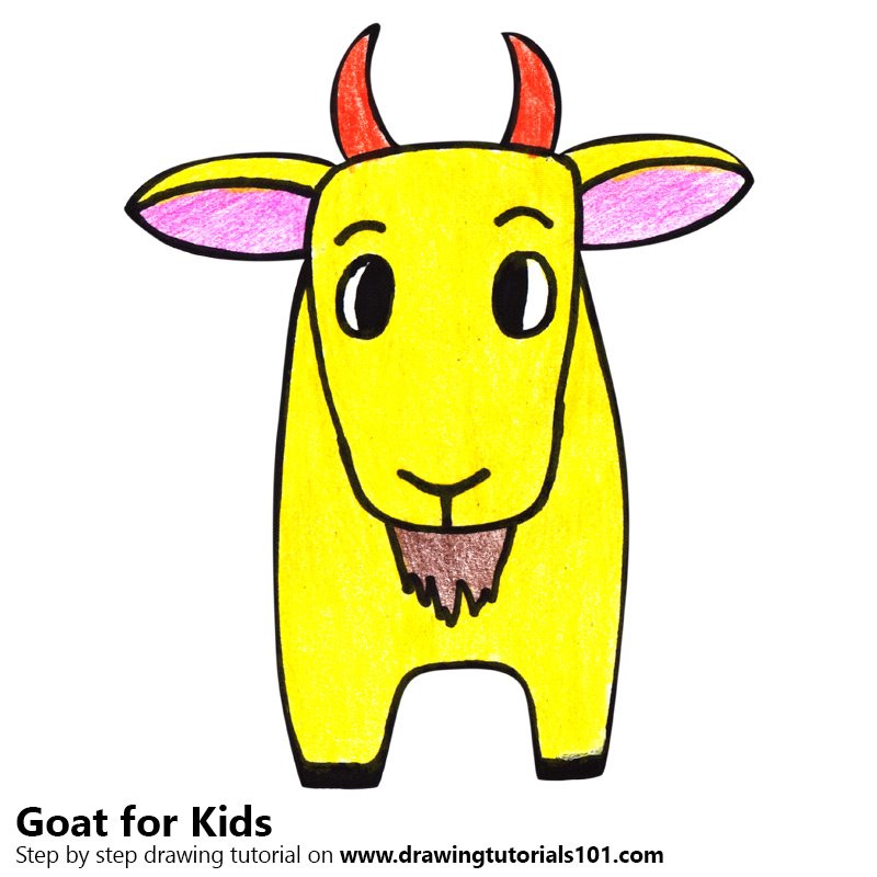 800x800 Learn How To Draw A Goat For Kids Easy (Animals For Kids) Step By