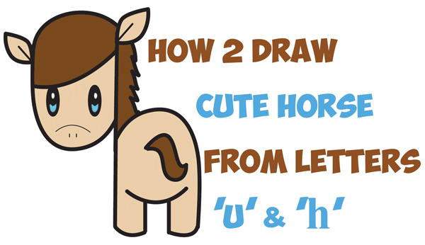 600x346 How To Draw A Cute Kawaii Chibi Horse From Letters And Simple