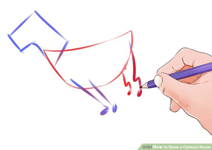 728x514 How To Draw A Cartoon Horse 10 Steps (With Pictures)