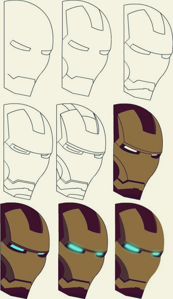 600x1037 How To Draw Iron Man 10 Step By Step Examples Iron, Draw