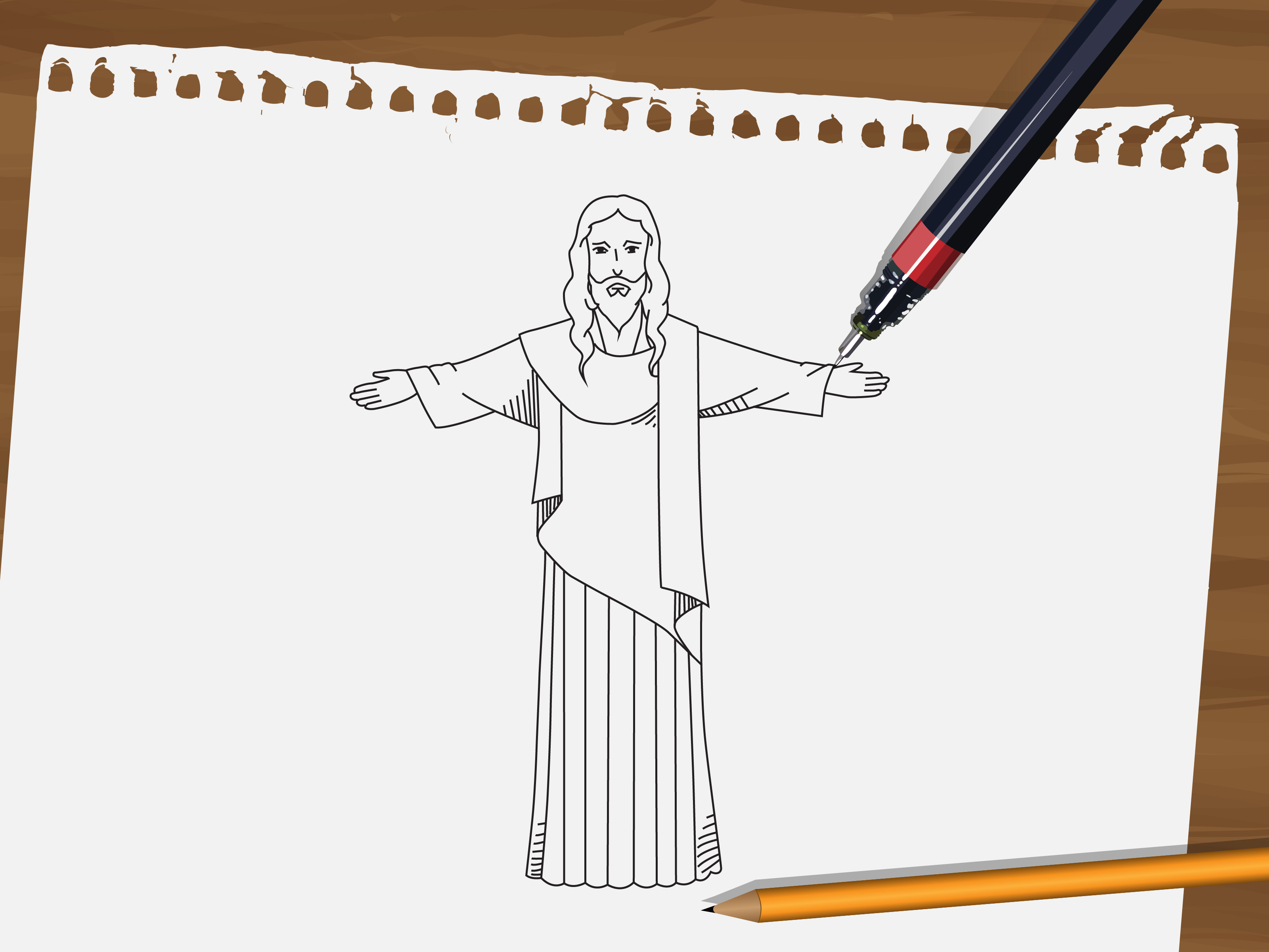 3201x2401 How To Draw Jesus 9 Steps (With Pictures)