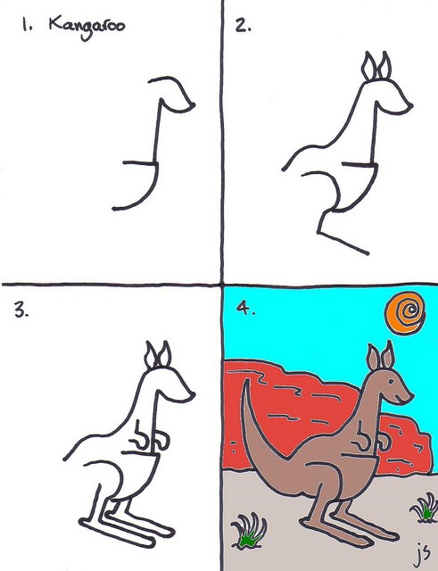 491x640 How To Draw A Kangaroo For Kids Art For Kids