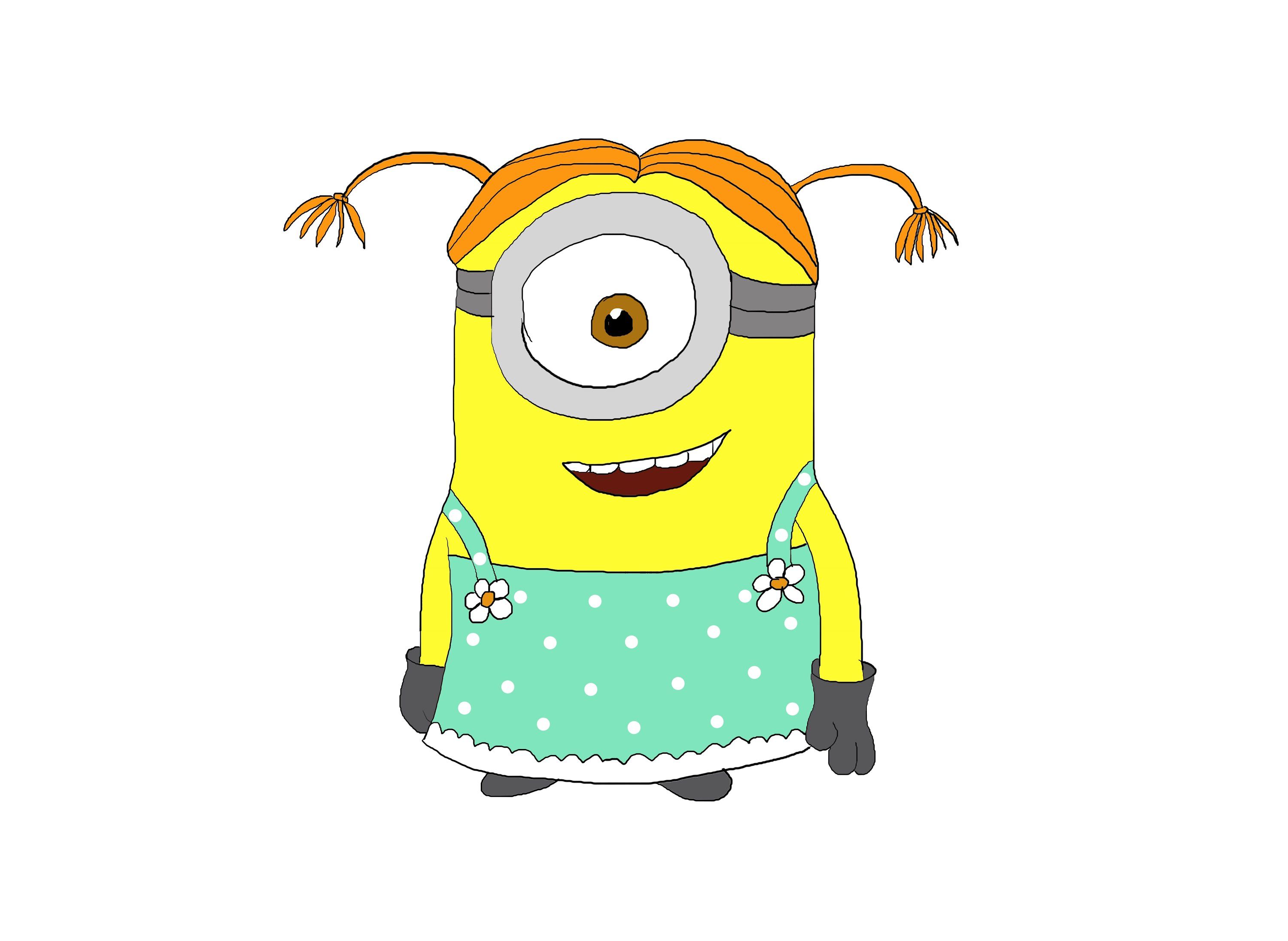 3000x2191 Step By Step Girl Minion. Despicable Me. How To Draw A Easy
