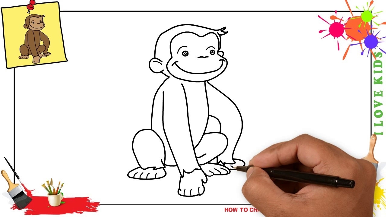 1280x720 How To Draw A Monkey Easy Slowly Step By Step For Kids And Inside