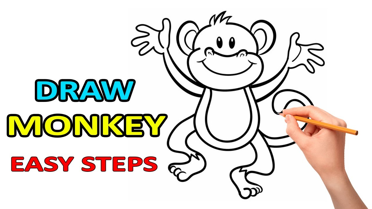 Easy Monkey Drawing Step By Step at GetDrawings | Free download