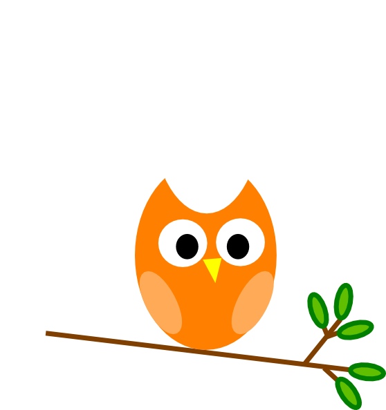 558x594 Orange Owl Clip Art