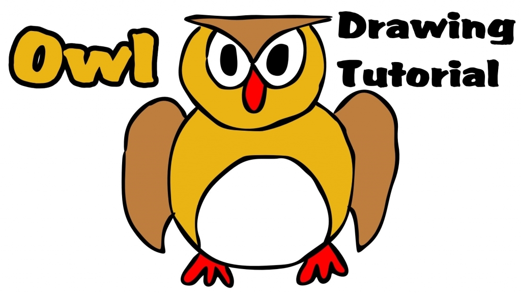 1024x576 Owl Drawings Easy Drawing Tutorial How To Draw An Cartoon Owl Step