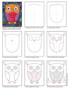 236x306 How To Draw An Owl Learn To Draw A Cute Colorful Owl In This Easy