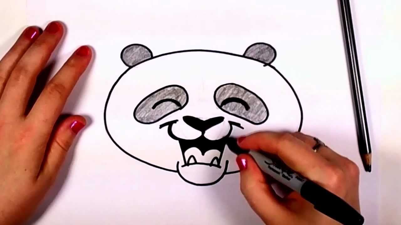 1280x720 How To Draw A Panda Bear Face Cartoon Step By Step