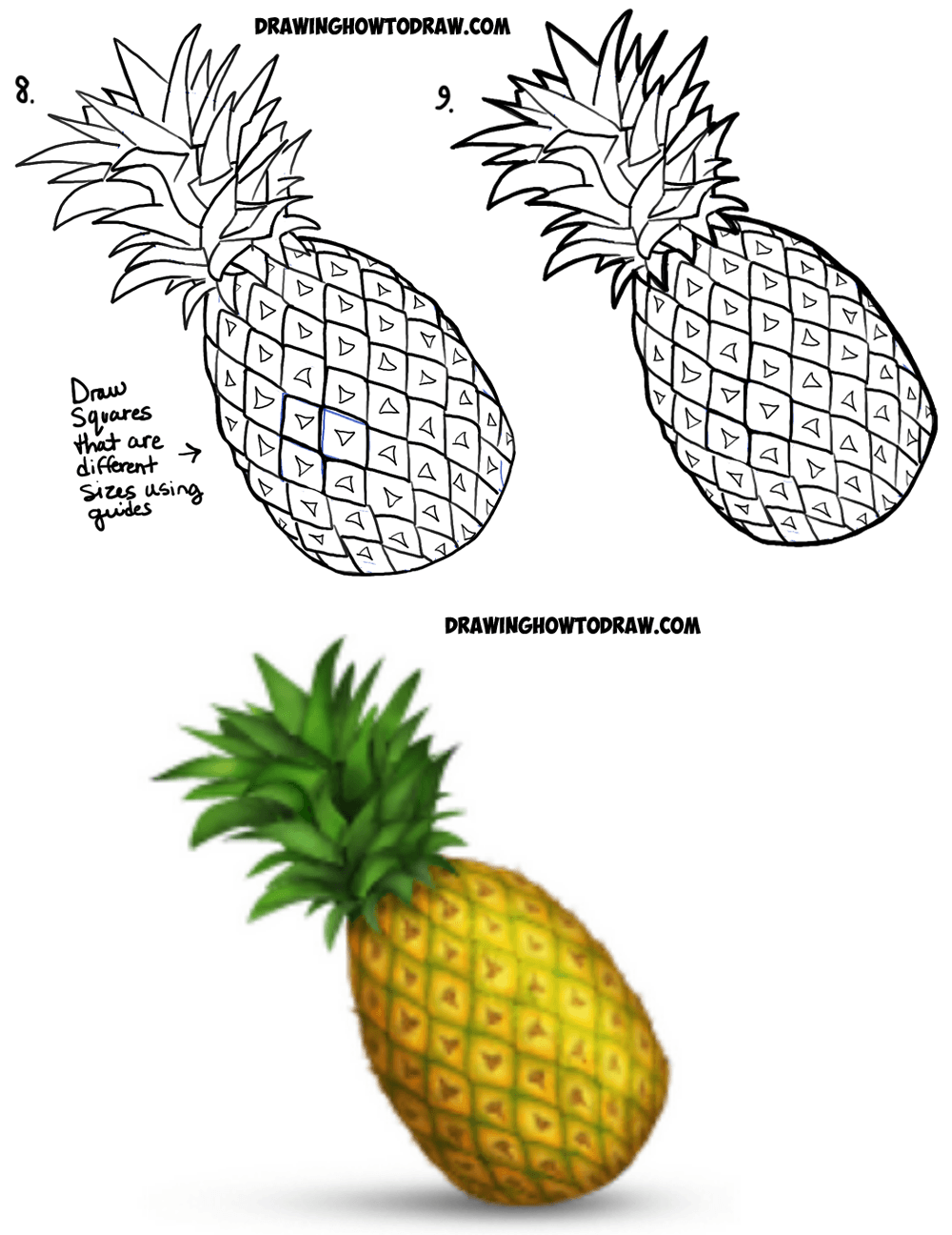 1000x1296 How To Draw A Pineapple Emoji Easy Step By Step Drawing Tutorial