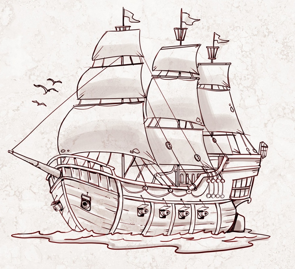1024x933 Pirate Ship Drawing Sunglassesray