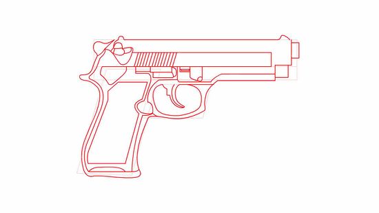 550x309 How To Draw A 9mm Gun 6 Steps (With Pictures)