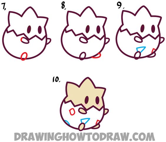 564x482 How To Draw Chibi Kawaii Togepi From Pokemon