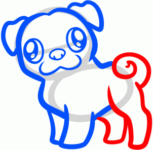 302x296 How To Draw How To Draw A Pug For Kids