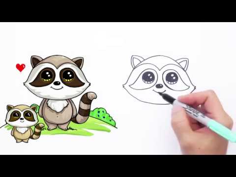 480x360 How To Draw A Cartoon Raccoon Cute And Easy Step By Step