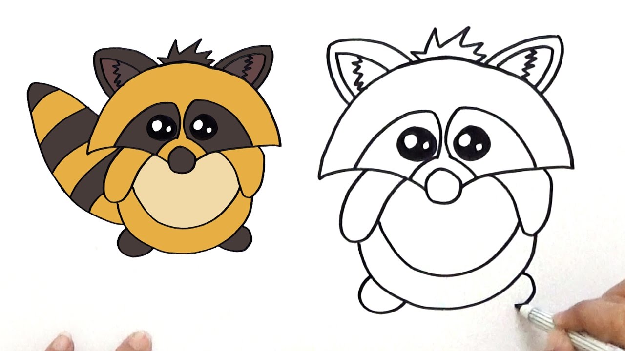 1280x720 How To Draw A Cute Cartoon Raccoon