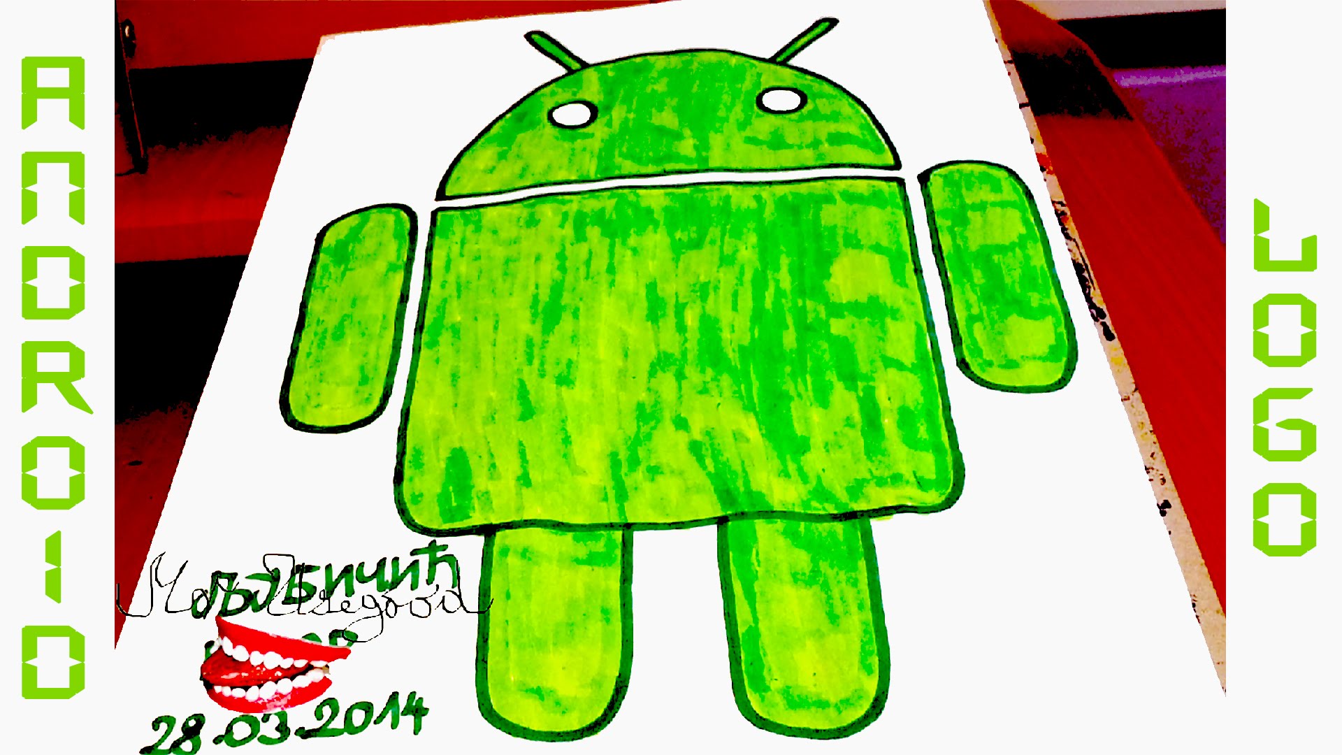 1920x1080 How To Draw Android Logo Robot Step By Step Easy