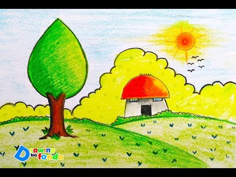 Easy Nature Drawing with Oil Pastel and Crayon