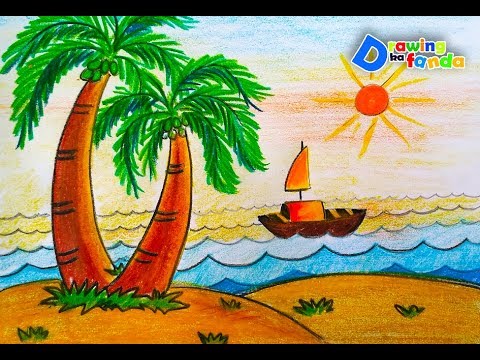 480x360 How To Draw Sea Easily Scenery For Kidsvery Easystep By Step