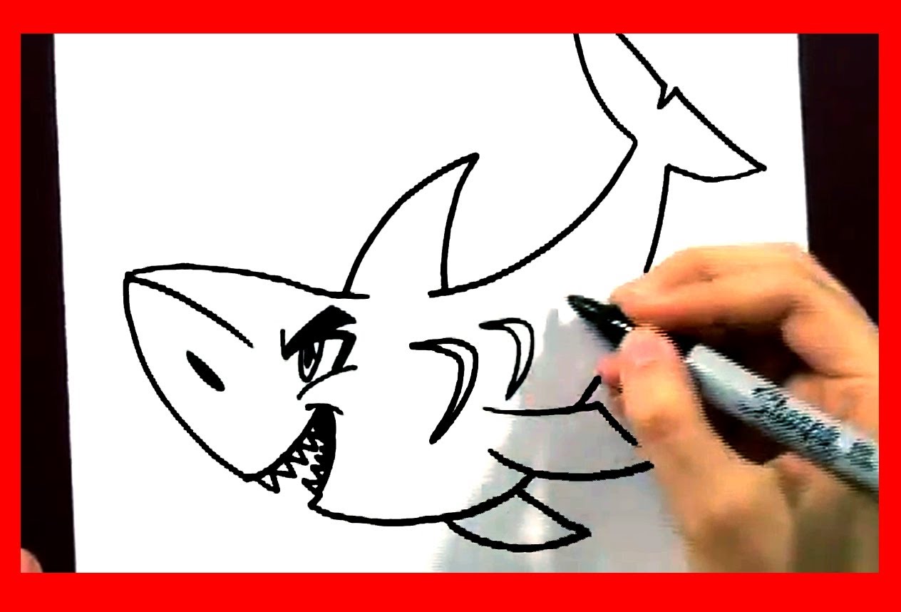 1264x858 How To Draw A Shark In 2 Min