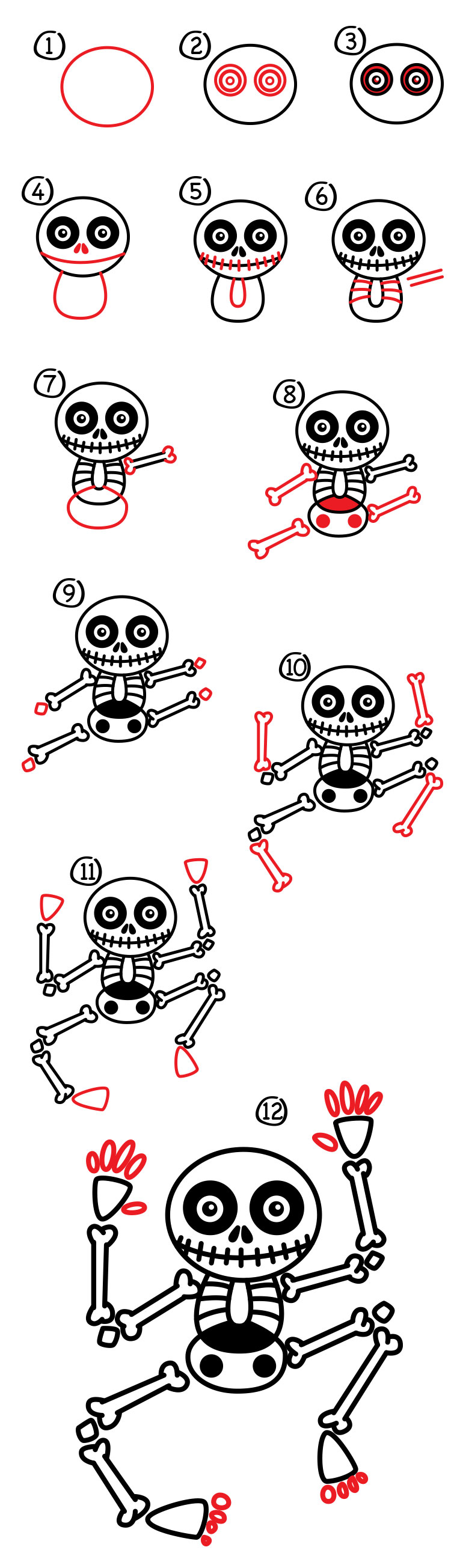 750x2609 How To Draw A Skeleton