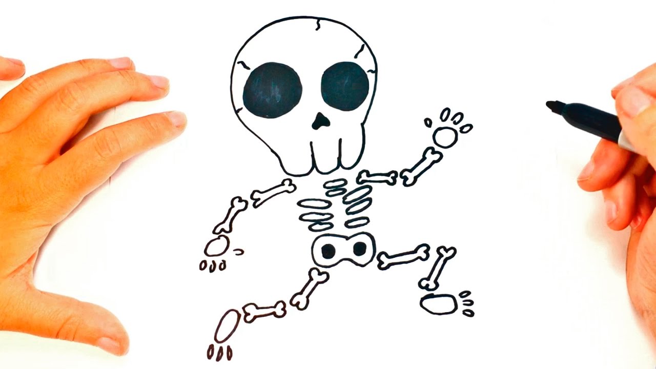1280x720 How To Draw A Skeleton For Kids Skeleton Easy Draw Tutorial