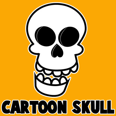 400x400 How To Draw An Easy Cartoon Skull For Halloween Step By Step