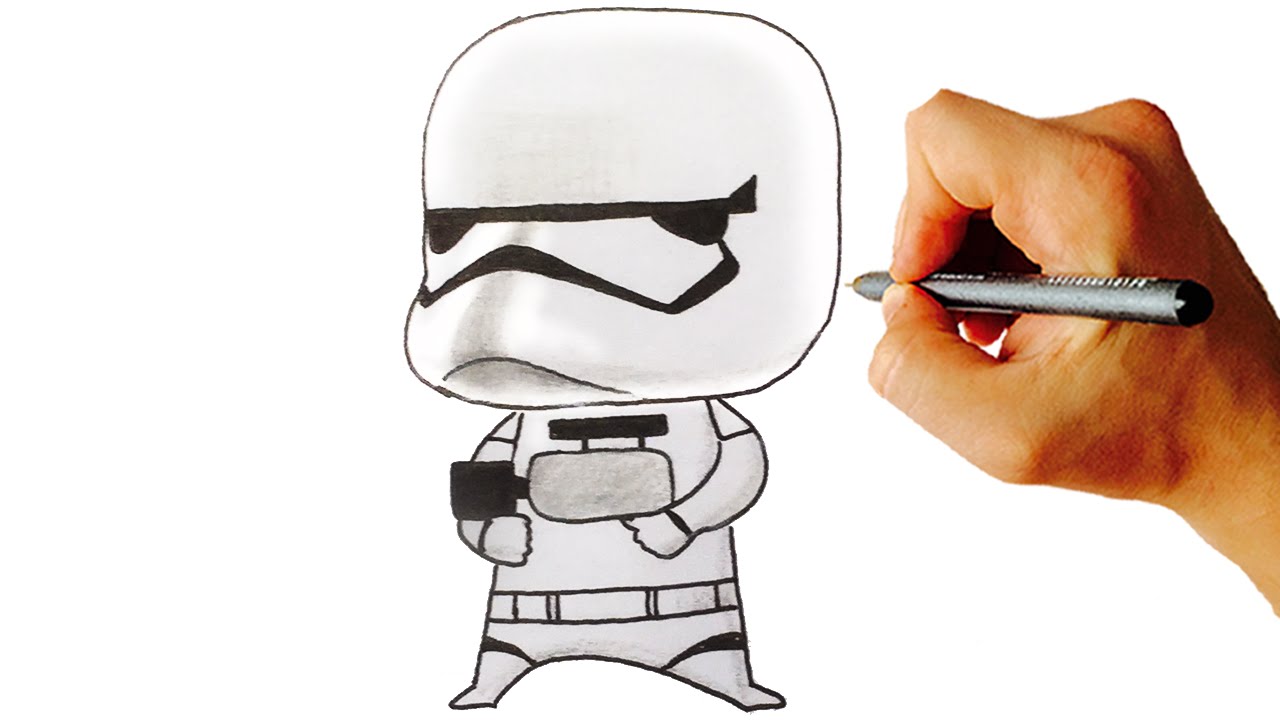 1280x720 How To Draw Stormtrooper Cute Chibi From Star Wars Easy Step By