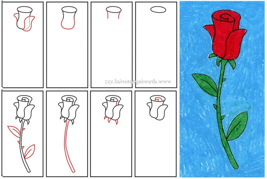 1024x689 How To Draw A Rose For Kids How To Draw A Flower Easy For Kids