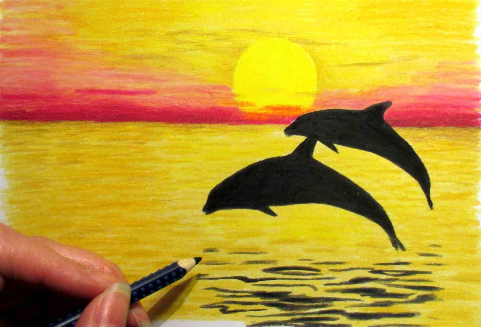 Colored Pencil Sunset Easy