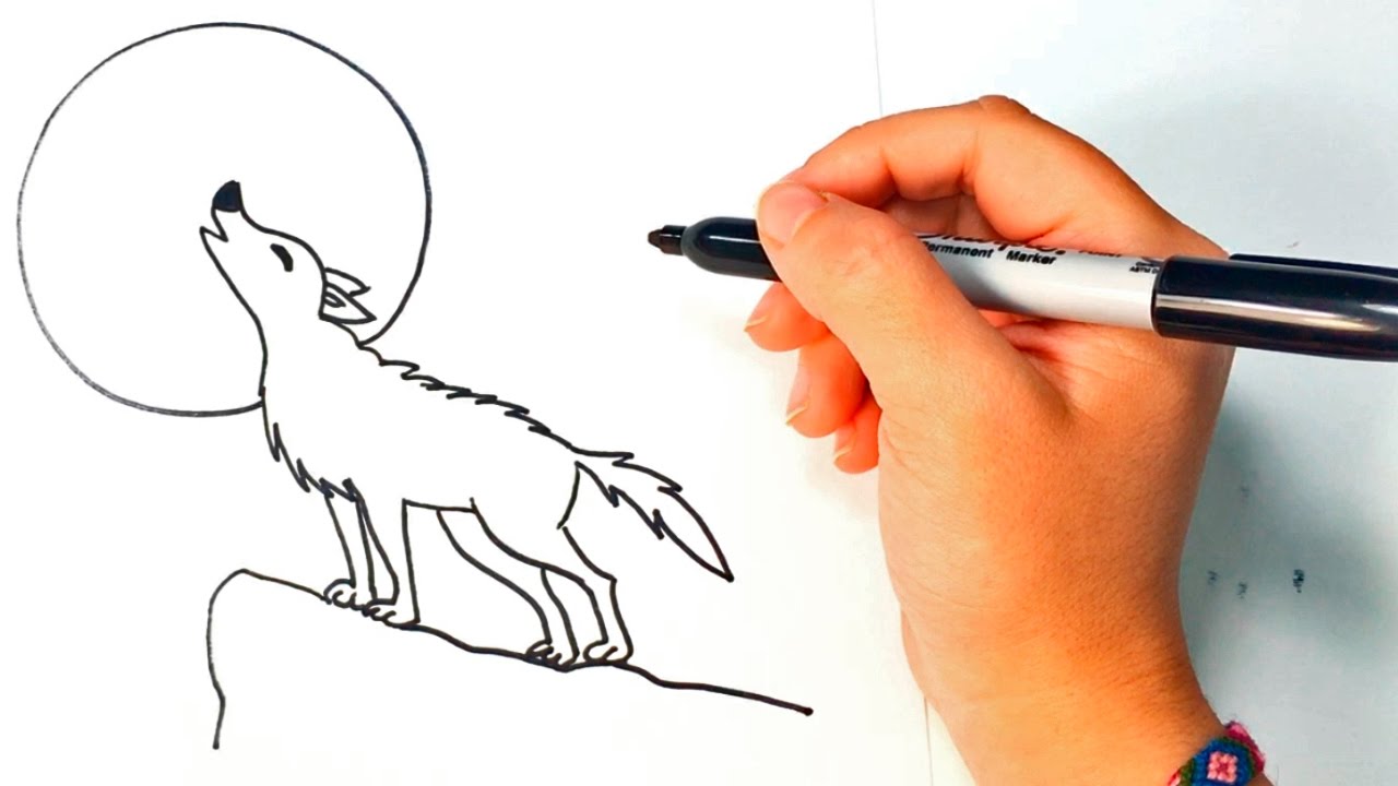 1280x720 How To Draw A Wolf For Kids Wolf Easy Draw Tutorial
