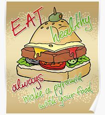 210x230 Eating Healthy Food Drawing Posters Redbubble
