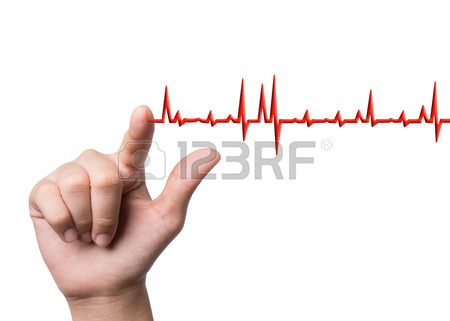450x321 Hand Drawing Chart Electrocadiogram (Ecg) Of Ratio Heartbeat