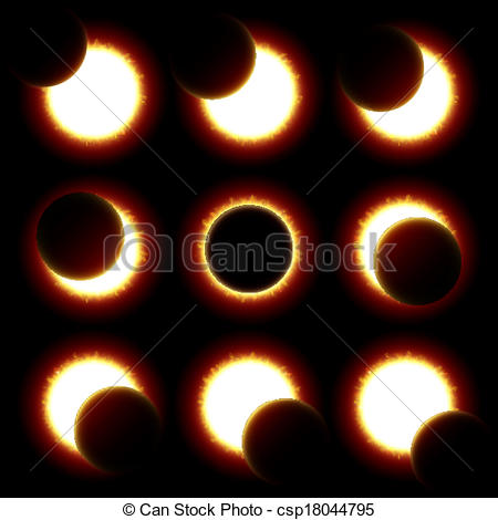 450x470 Solar Eclipse Phases Eps Vectors